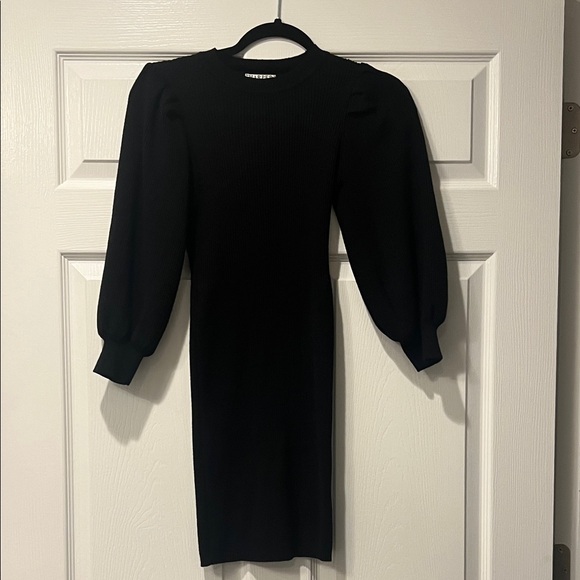 HARPER Chic Black Dress with Puff Sleeves size S - Picture 1 of 8